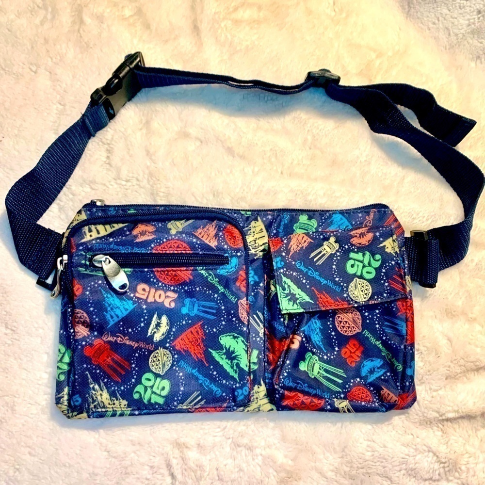 Disney Belt Bag 2015 Authentic Disney Parks Fanny Pack Navy Multicolored